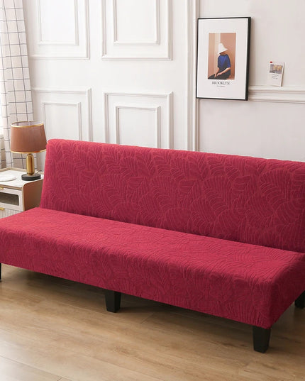 Housse de clic clac bordeaux jacquard extensible – Protection canapé convertible – Photo Variation 7