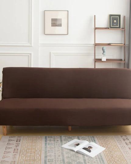 Housse de clic clac sans accoudoirs chocolat – Protection canapé convertible – Photo Variation 7