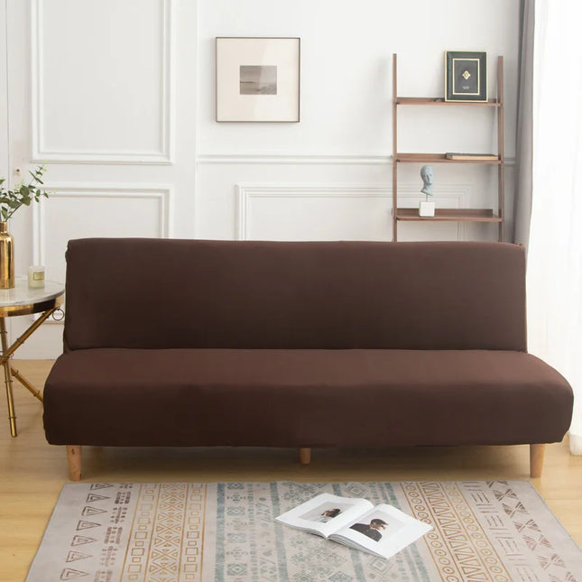 Housse de clic clac sans accoudoirs chocolat – Protection canapé convertible – Photo Variation 7