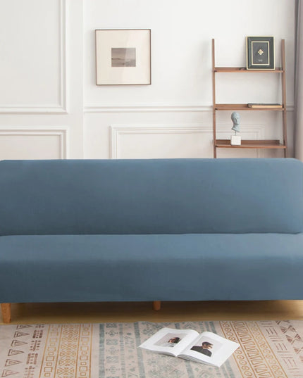 Housse de clic clac bleu canard extensible – Protection canapé convertible – Photo Variation 7