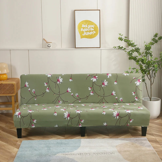 Housse de clic clac vert imprimé fleurs – Protection canapé convertible – Photo Variation 7