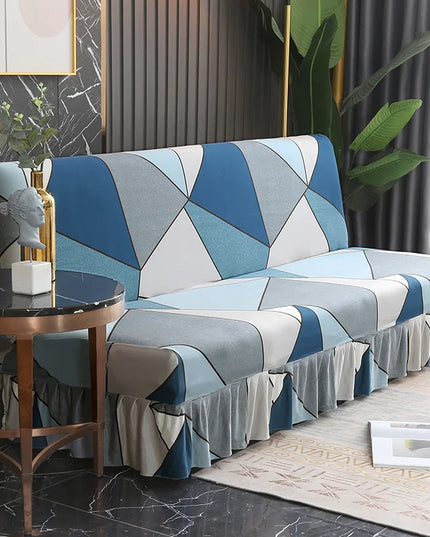 housse clic clac bleu gris – Protection canapé convertible – Photo Variation 7