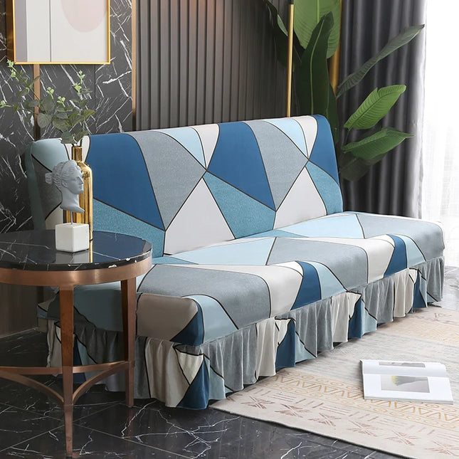 housse clic clac bleu gris – Protection canapé convertible – Photo Variation 7