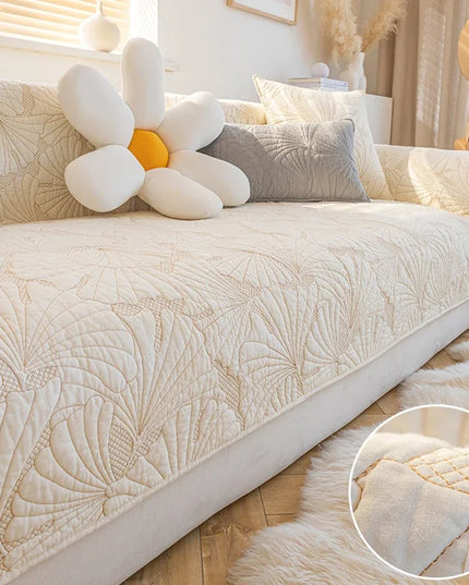 Housse de clic clac écru matelassé nordique. – Protection canapé convertible – Photo Variation 7