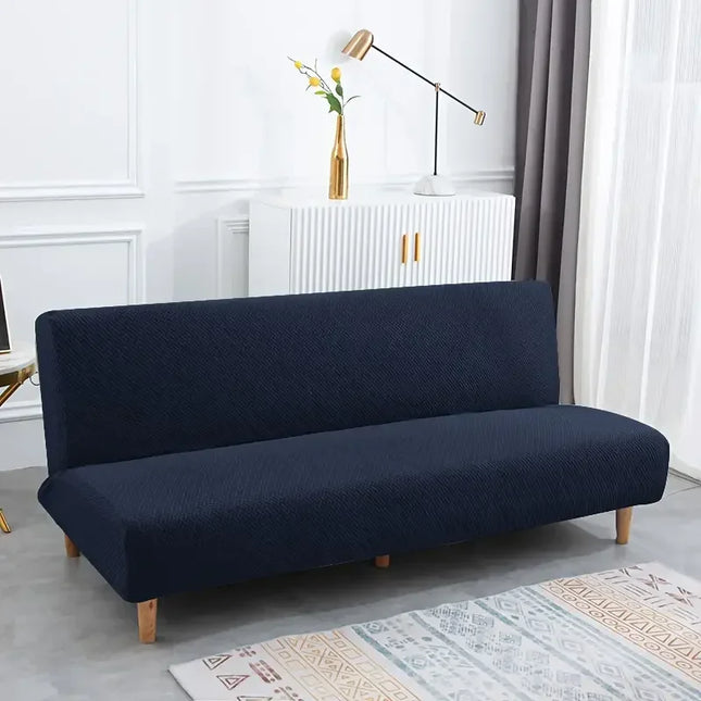 Housse de clic clac jacquard bleu marine – Protection canapé convertible – Photo Variation 7