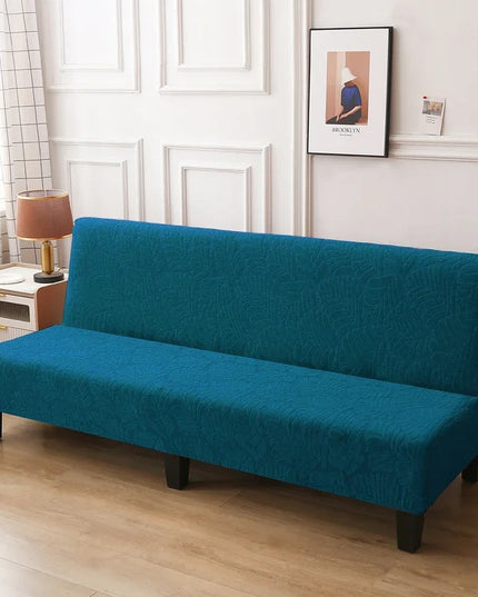 Housse de clic clac jacquard bleu canard – Protection canapé convertible – Photo Variation 7