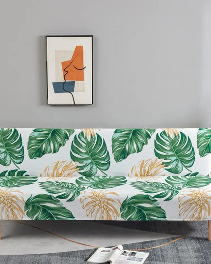 Housse de clic clac tropicale verte or – Protection canapé convertible – Photo Variation 7