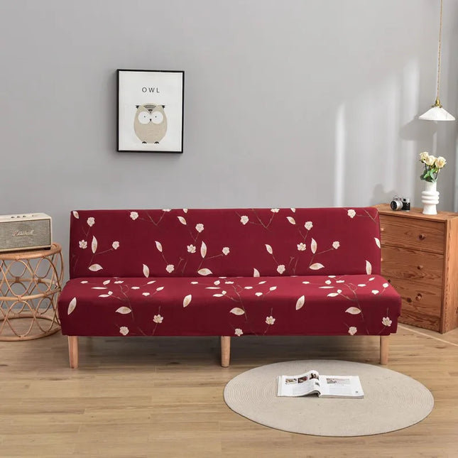 Housse de clic clac Bordeaux floral – Protection canapé convertible – Photo Variation 7