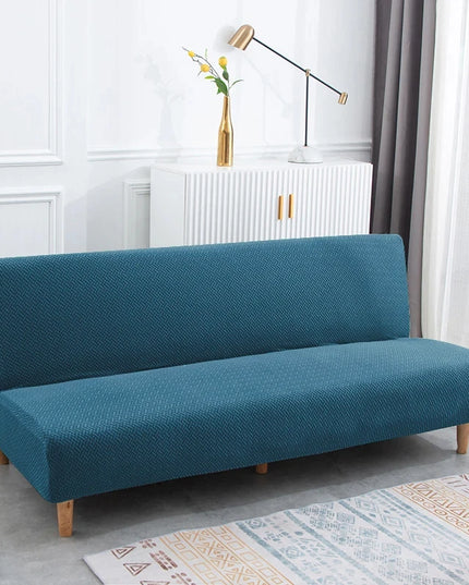 Housse de clic clac bleu canard jacquard – Protection canapé convertible – Photo Variation 7