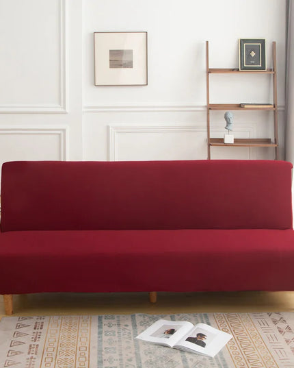 Housse de clic clac bordeaux sans accoudoirs – Protection canapé convertible – Photo Variation 7