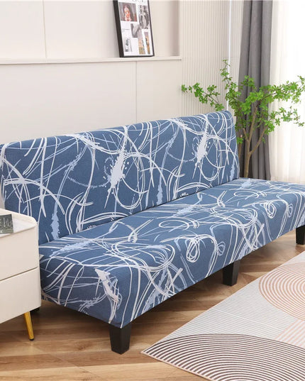Housse de clic clac Bleue Imprimée Stretch – Protection canapé convertible – Photo Variation 7