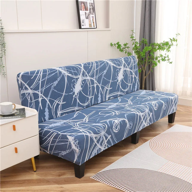 Housse de clic clac Bleue Imprimée Stretch – Protection canapé convertible – Photo Variation 7