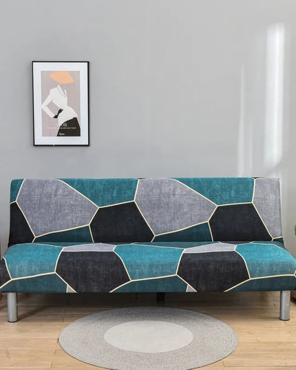 Housse de clic clac Géométrique Bleu Canard Gris – Protection canapé convertible – Photo Variation 7