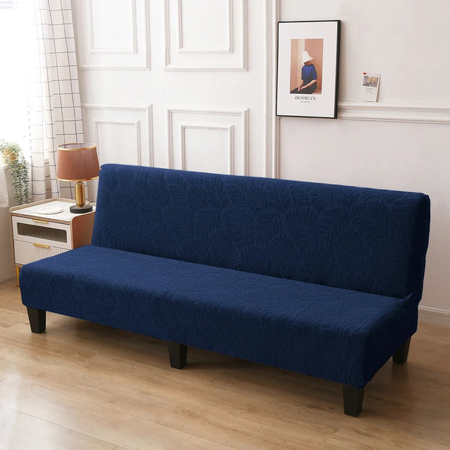Housse de clic clac bleu marine motifs extensible – Protection canapé convertible – Photo Variation 7