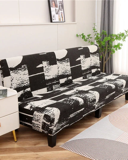 Housse de clic clac imprimée noire blanche – Protection canapé convertible – Photo Variation 7