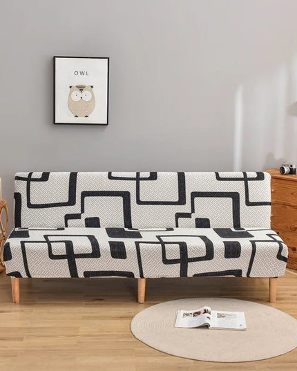 Housse de clic clac géométrique noir clair – Protection canapé convertible – Photo Variation 7