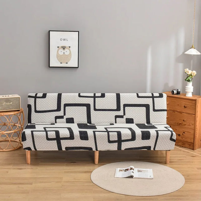 Housse de clic clac géométrique noir clair – Protection canapé convertible – Photo Variation 7