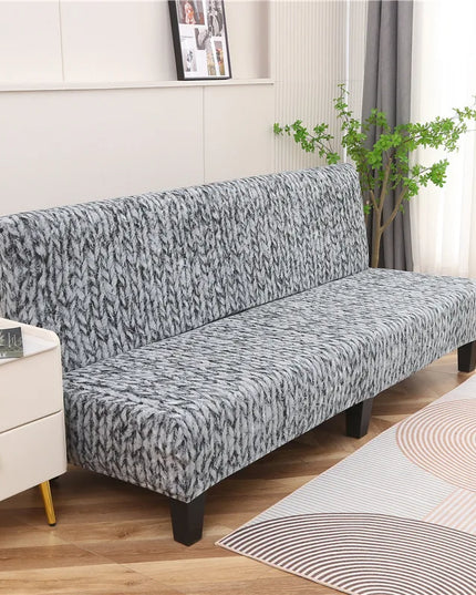 Housse de clic clac motif tricoté gris – Protection canapé convertible – Photo Variation 7