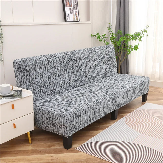 Housse de clic clac motif tricoté gris – Protection canapé convertible – Photo Variation 7