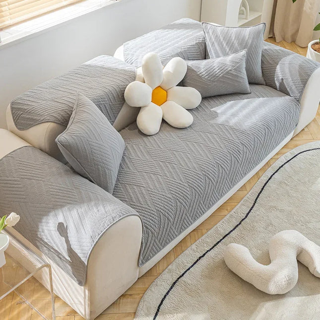 Housse de clic clac gris matelassé scandinave – Protection canapé convertible – Photo Variation 7