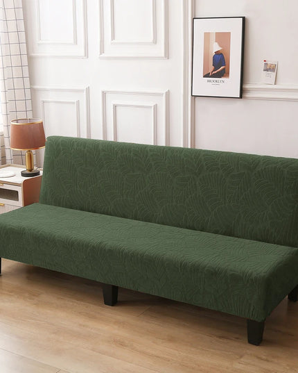 Housse de clic clac extensible vert motifs feuilles – Protection canapé convertible – Photo Variation 7
