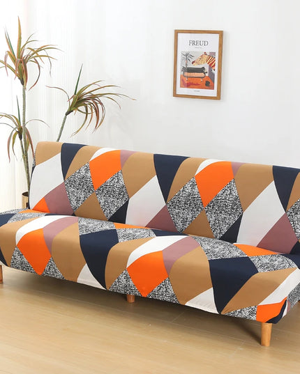 Housse de clic clac motifs géométriques multicolores – Protection canapé convertible – Photo Variation 7
