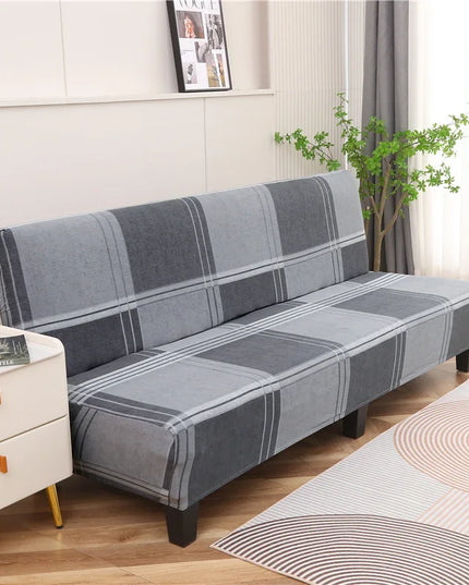 Housse de clic clac à carreaux gris – Protection canapé convertible – Photo Variation 7