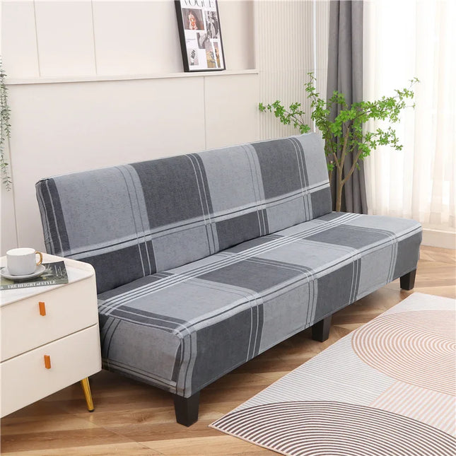 Housse de clic clac à carreaux gris – Protection canapé convertible – Photo Variation 7