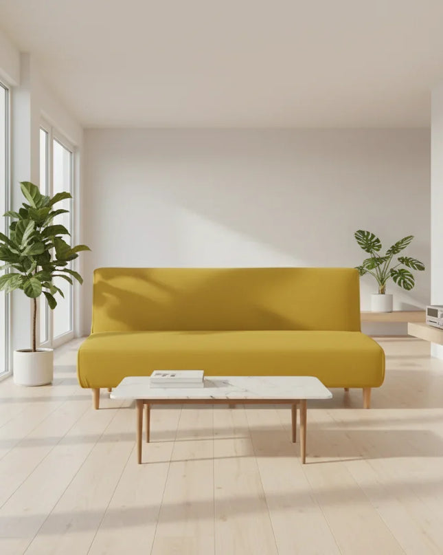 housse clic clac moutarde – Protection canapé convertible – Photo Variation 7