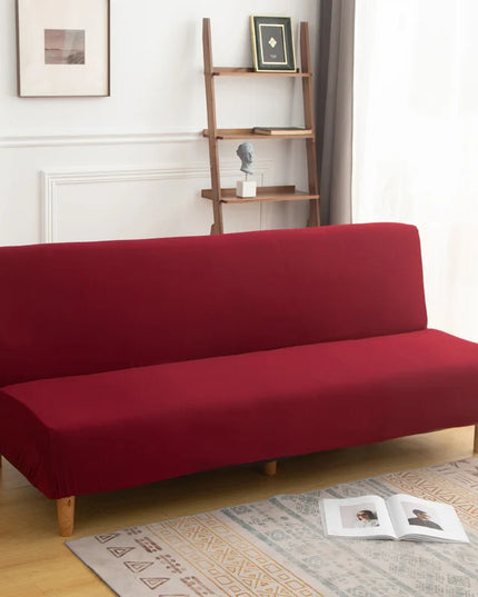 Housse de clic clac bordeaux sans accoudoirs. – Protection canapé convertible – Photo Variation 7