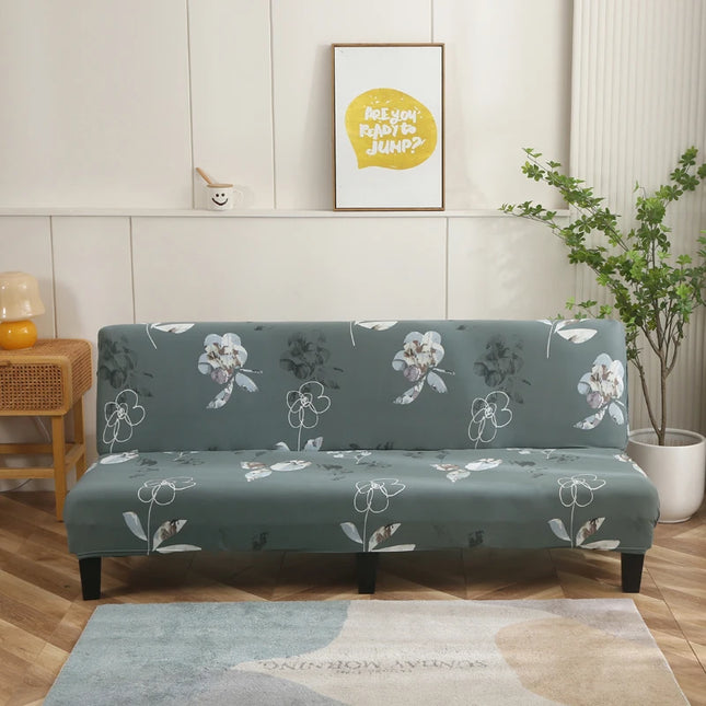 Housse de clic clac fleurie verte stretch – Protection canapé convertible – Photo Variation 7