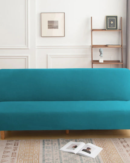 Housse de clic clac extensible bleu canard – Protection canapé convertible – Photo Variation 7