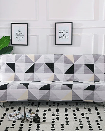 Housse de clic clac géométrique contrasté – Protection canapé convertible – Photo Variation 7
