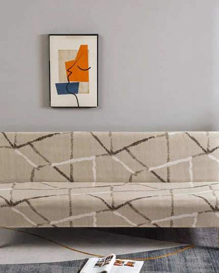 Housse de clic clac géométrique noir gris – Protection canapé convertible – Photo Variation 7