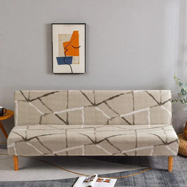 Housse de clic clac géométrique noir gris – Protection canapé convertible – Photo Variation 7