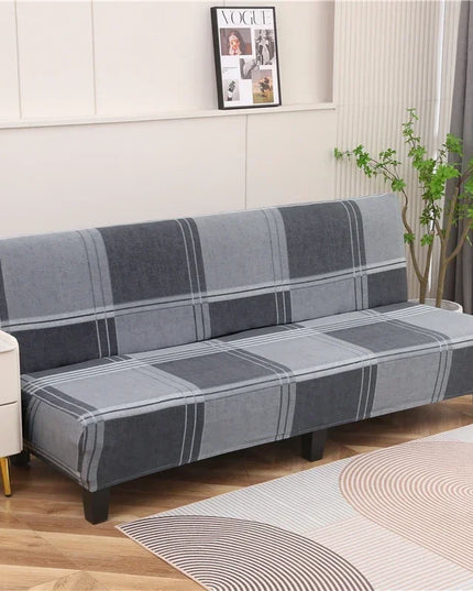 Housse de clic clac extensible carreaux gris – Protection canapé convertible – Photo Variation 7
