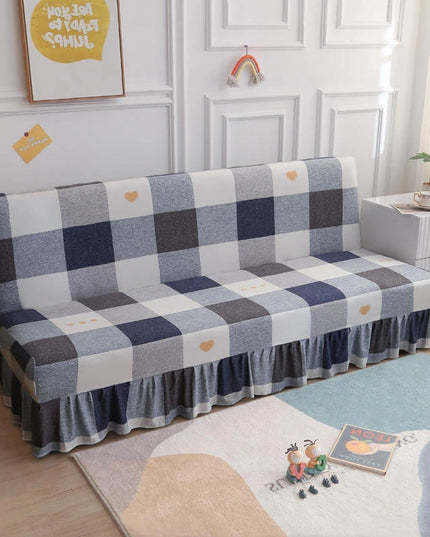 Housse de clic clac carreaux bleu gris – Protection canapé convertible – Photo Variation 7
