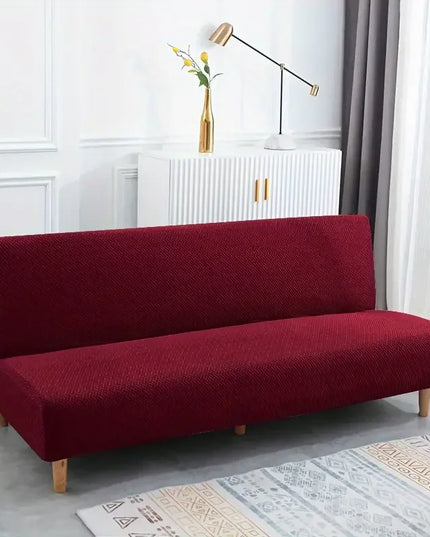 Housse de clic clac Jacquard Bordeaux Élastique – Protection canapé convertible – Photo Variation 7