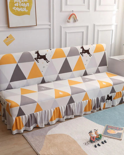 Housse de clic clac Triangles Cerf Jaune – Protection canapé convertible – Photo Variation 7
