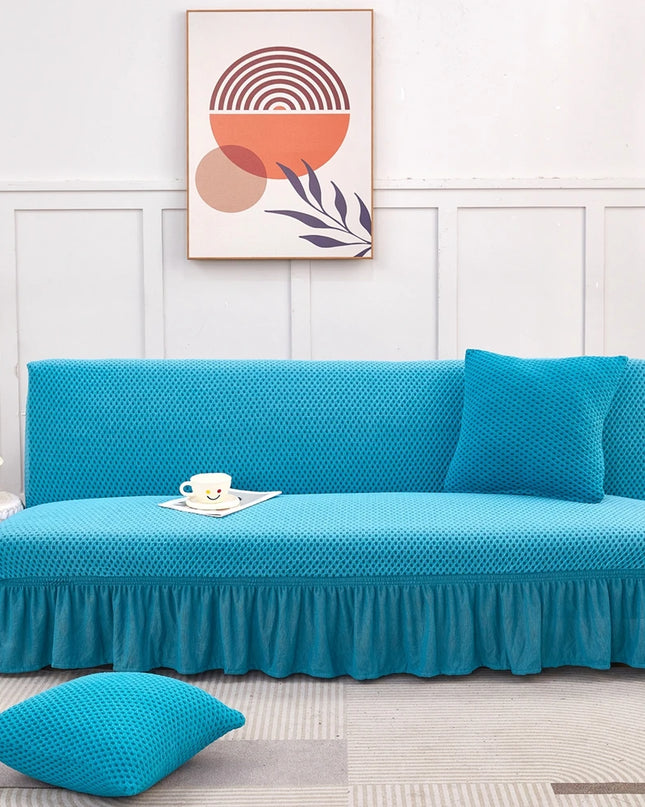 Housse de clic clac turquoise sans accoudoirs – Protection canapé convertible – Photo Variation 7