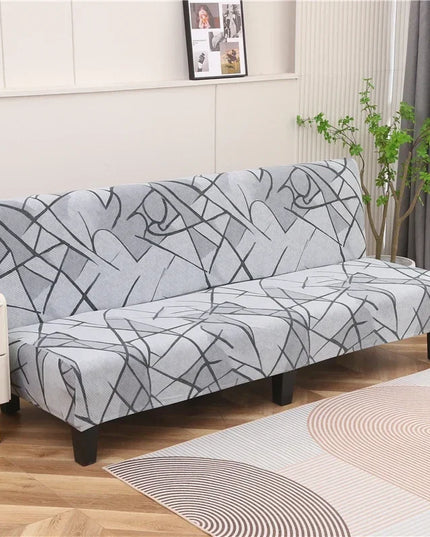 Housse de clic clac spandex imprimée grise – Protection canapé convertible – Photo Variation 7